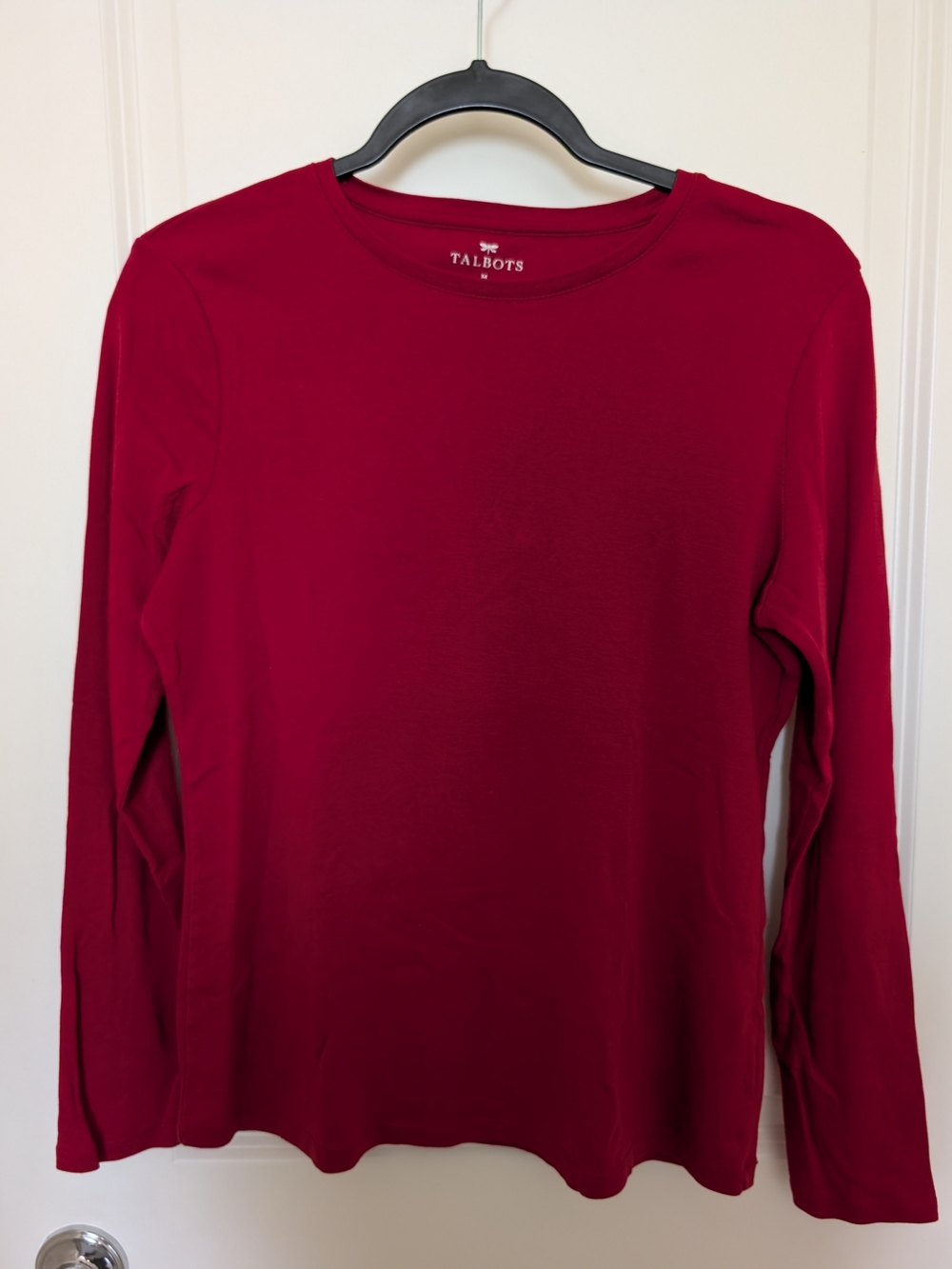 Talbots Women's Long-Sleeve Crewneck Top - Red & Orange